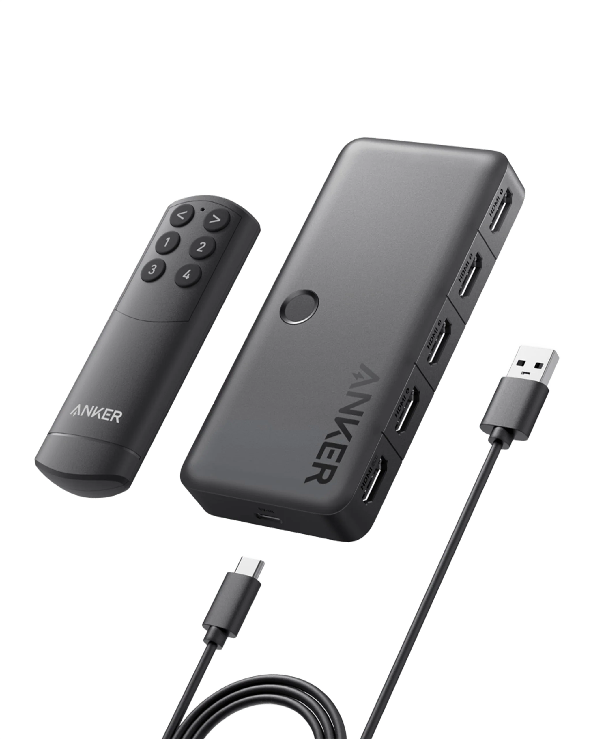 Anker USB hub with HDMI ports and remote for connection