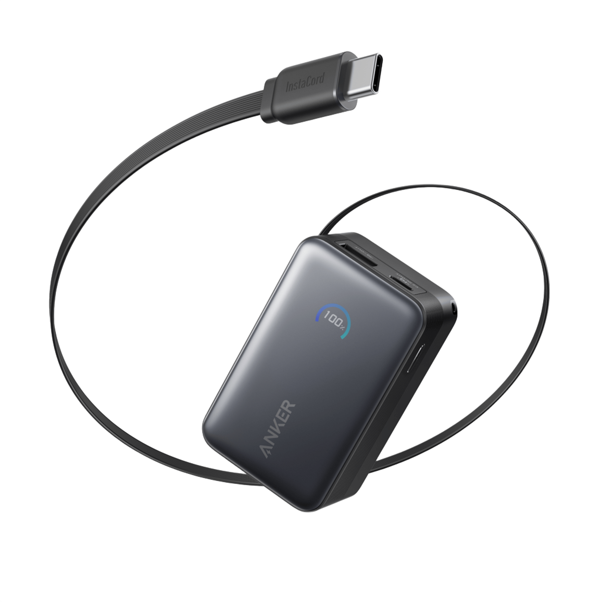 Anker Nano Power Bank (10K, 45W, Built-In Retractable USB-C Cable) Q7 Black