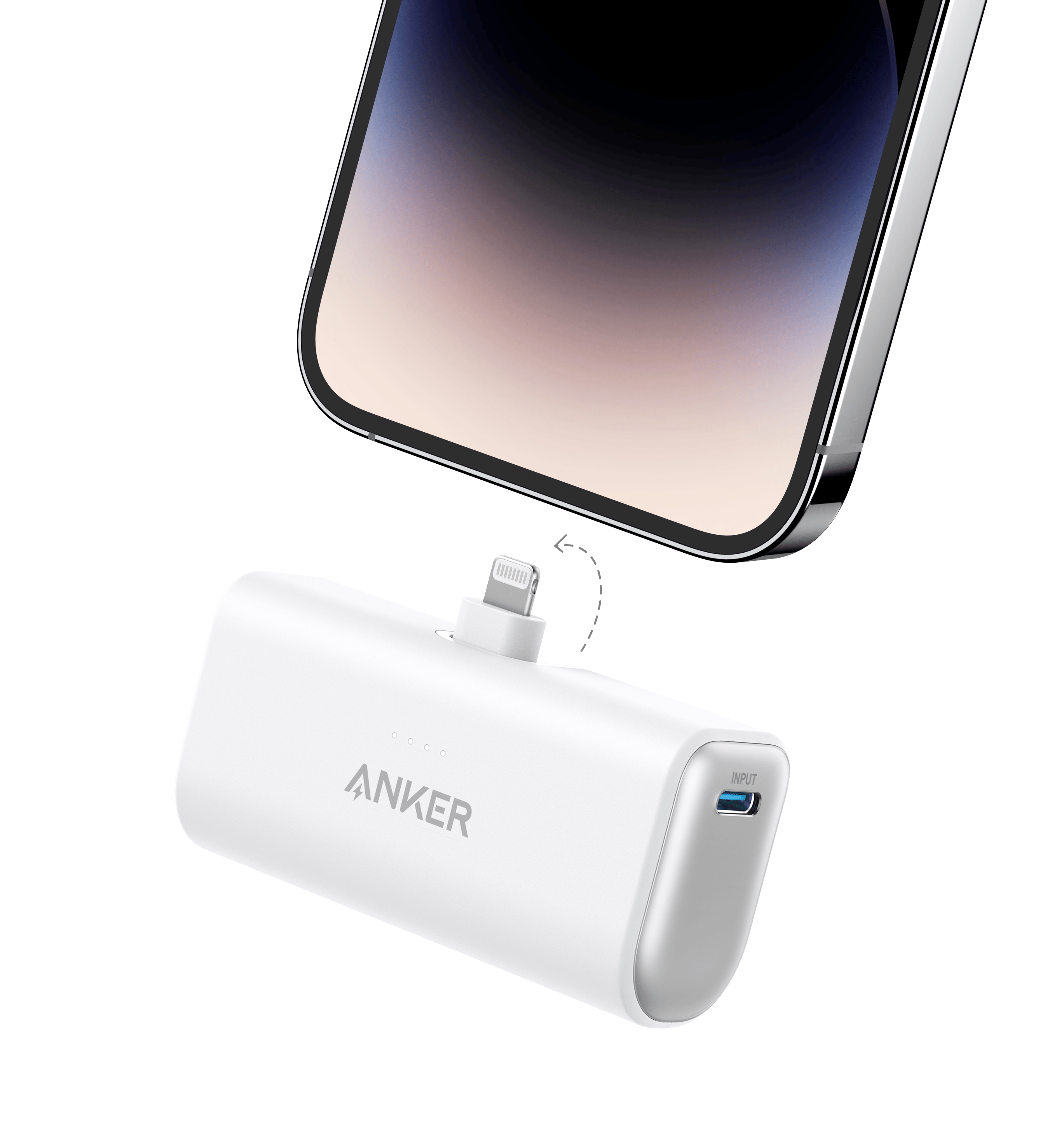 Anker Nano Power Bank (12W, Built-In Lightning Connector) D4 Dolomite White