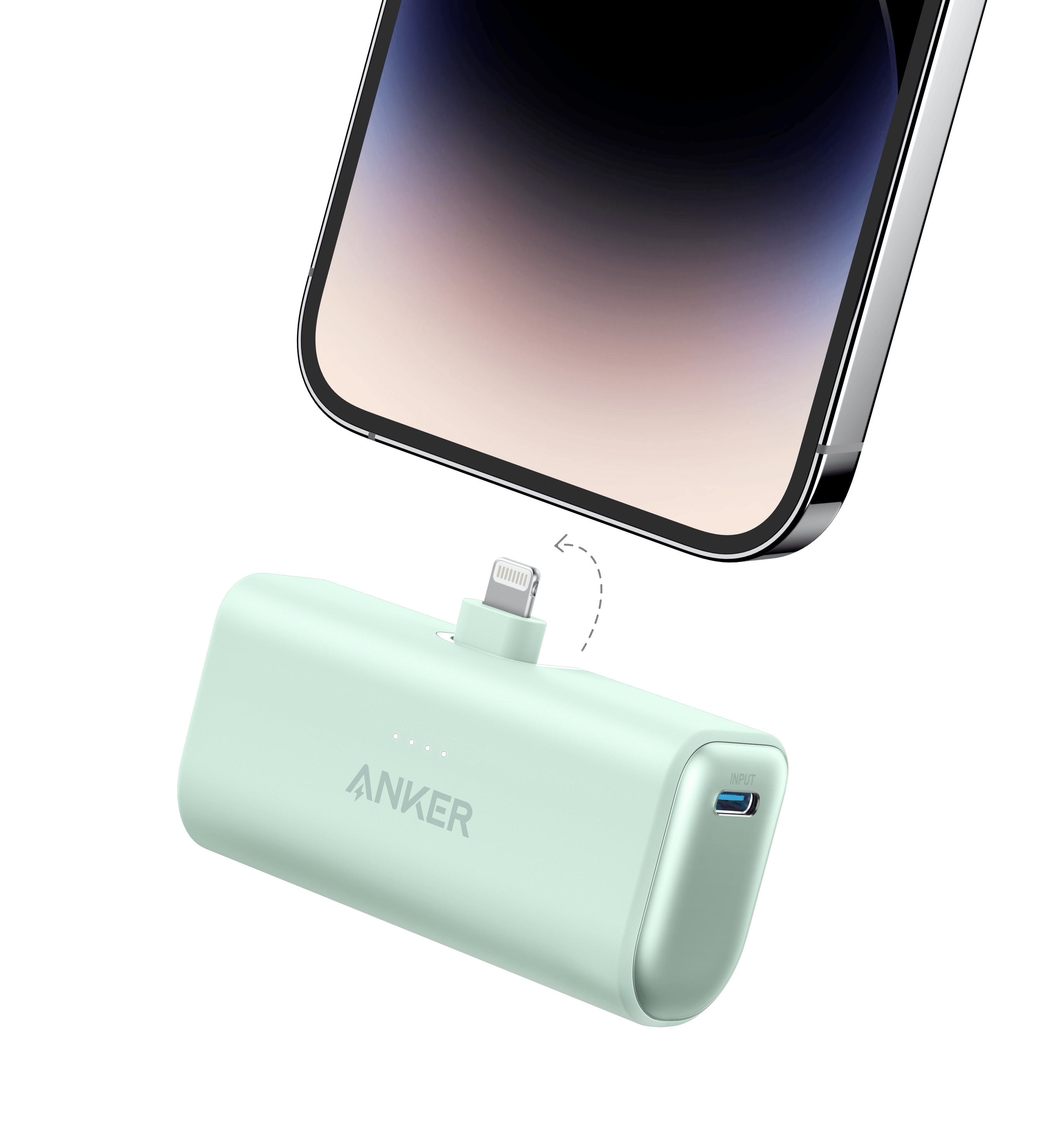 Anker Nano Power Bank (12W, Built-In Lightning Connector) D4 Mint Green