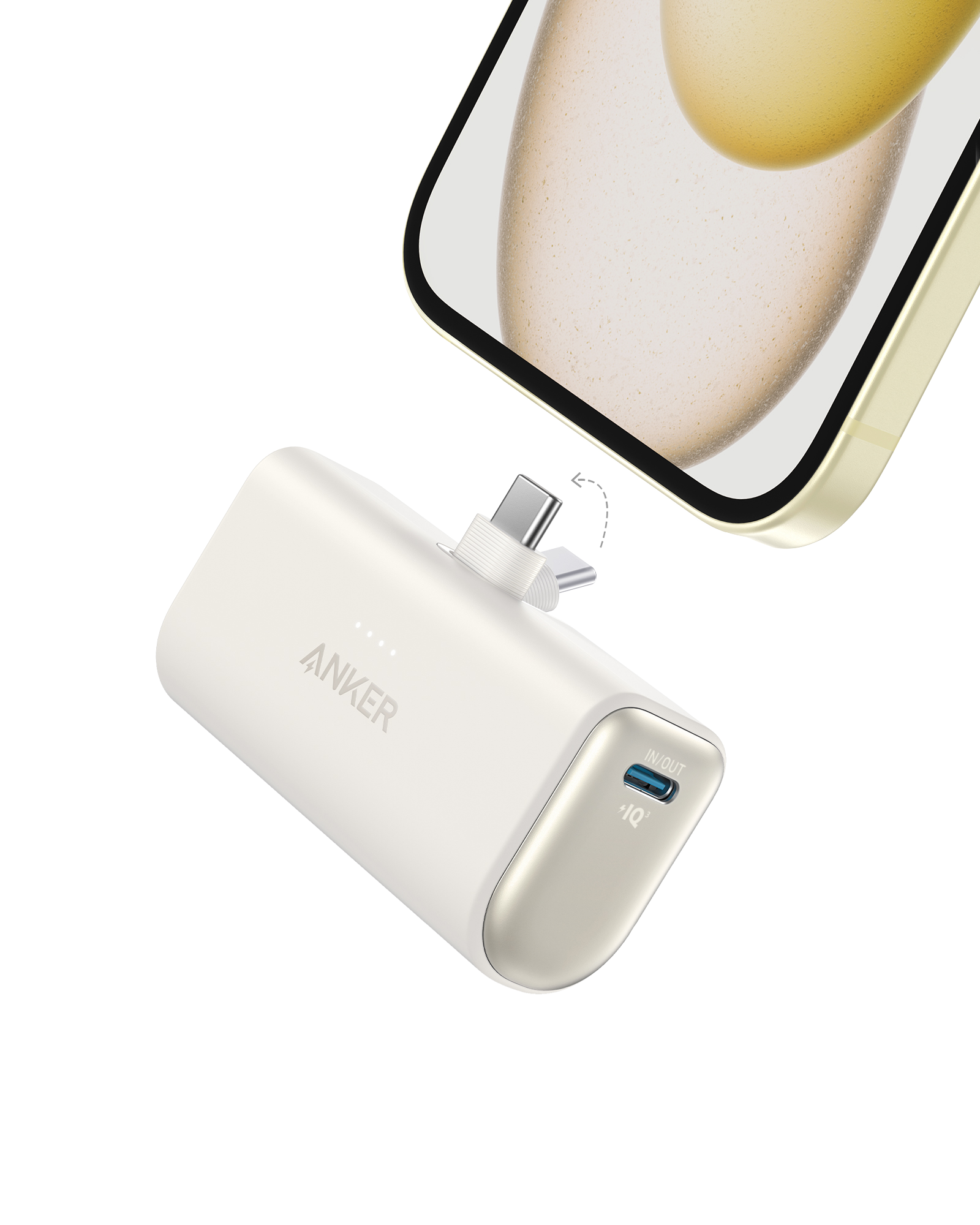 Anker Nano Power Bank (22.5W, Built-In USB-C Connector) P6 Shell White