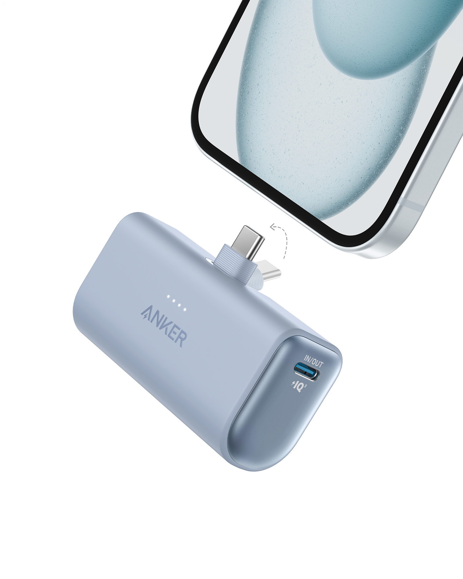 Anker Nano Power Bank (22.5W, Built-In USB-C Connector) P6 Ice Lake Blue