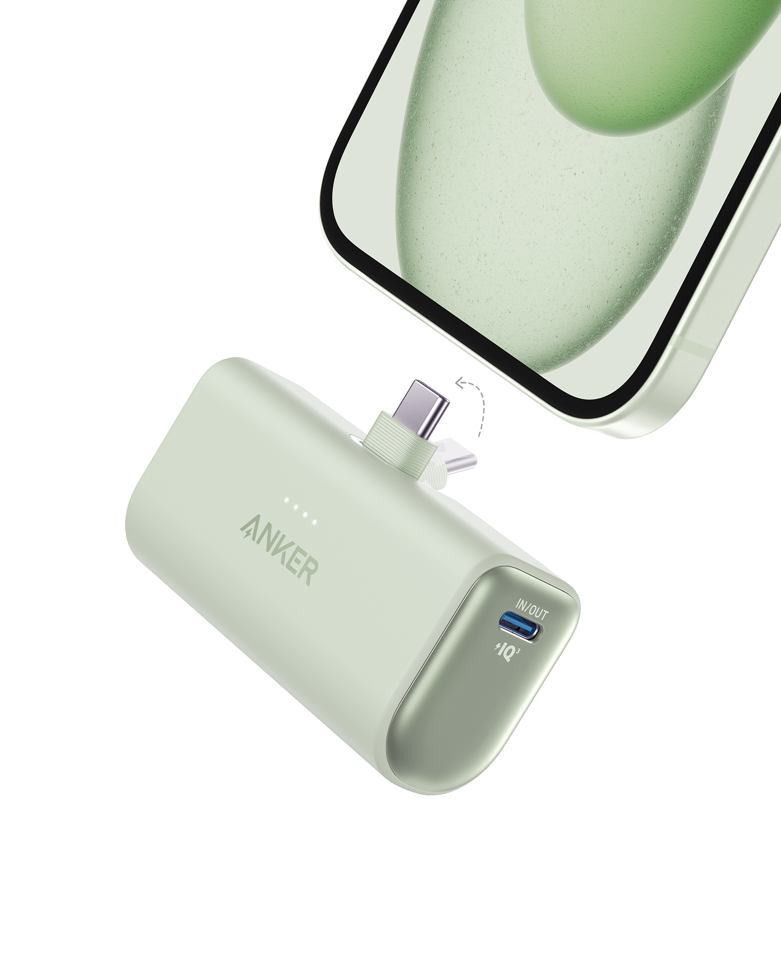 Anker Nano Power Bank (22.5W, Built-In USB-C Connector) P6 Sprout Green