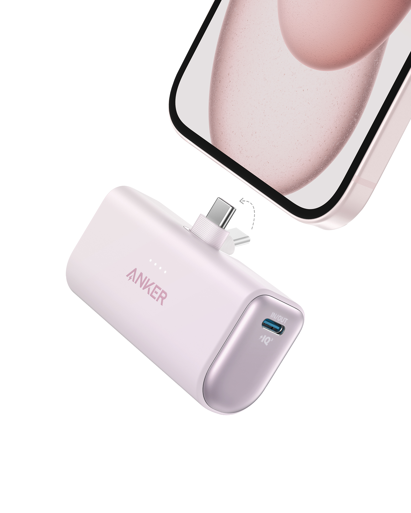 Anker Nano Power Bank (22.5W, Built-In USB-C Connector) P6 Lotus Pink
