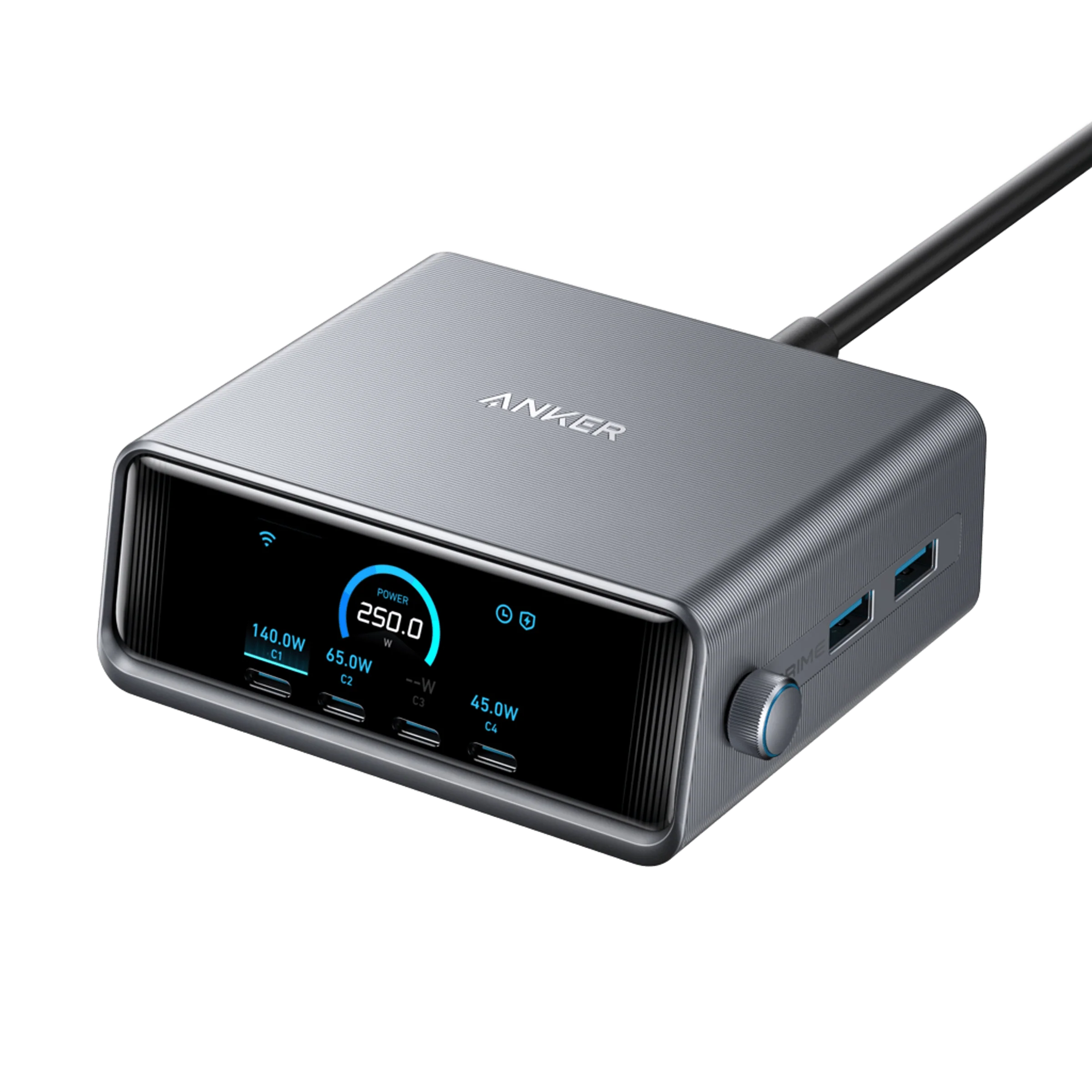 Anker with power display for fast charging