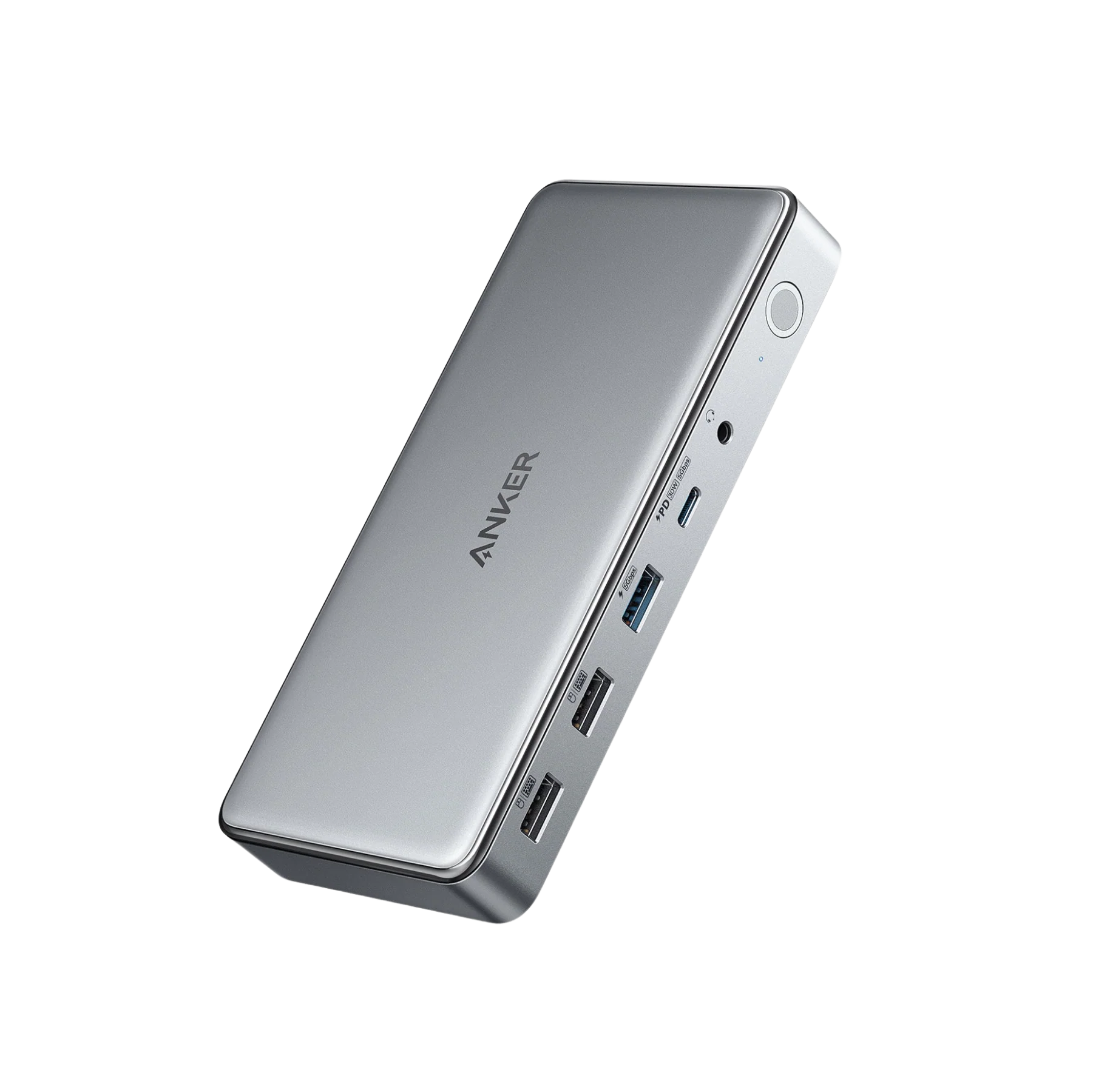 Anker with multiple ports and sleek silver design