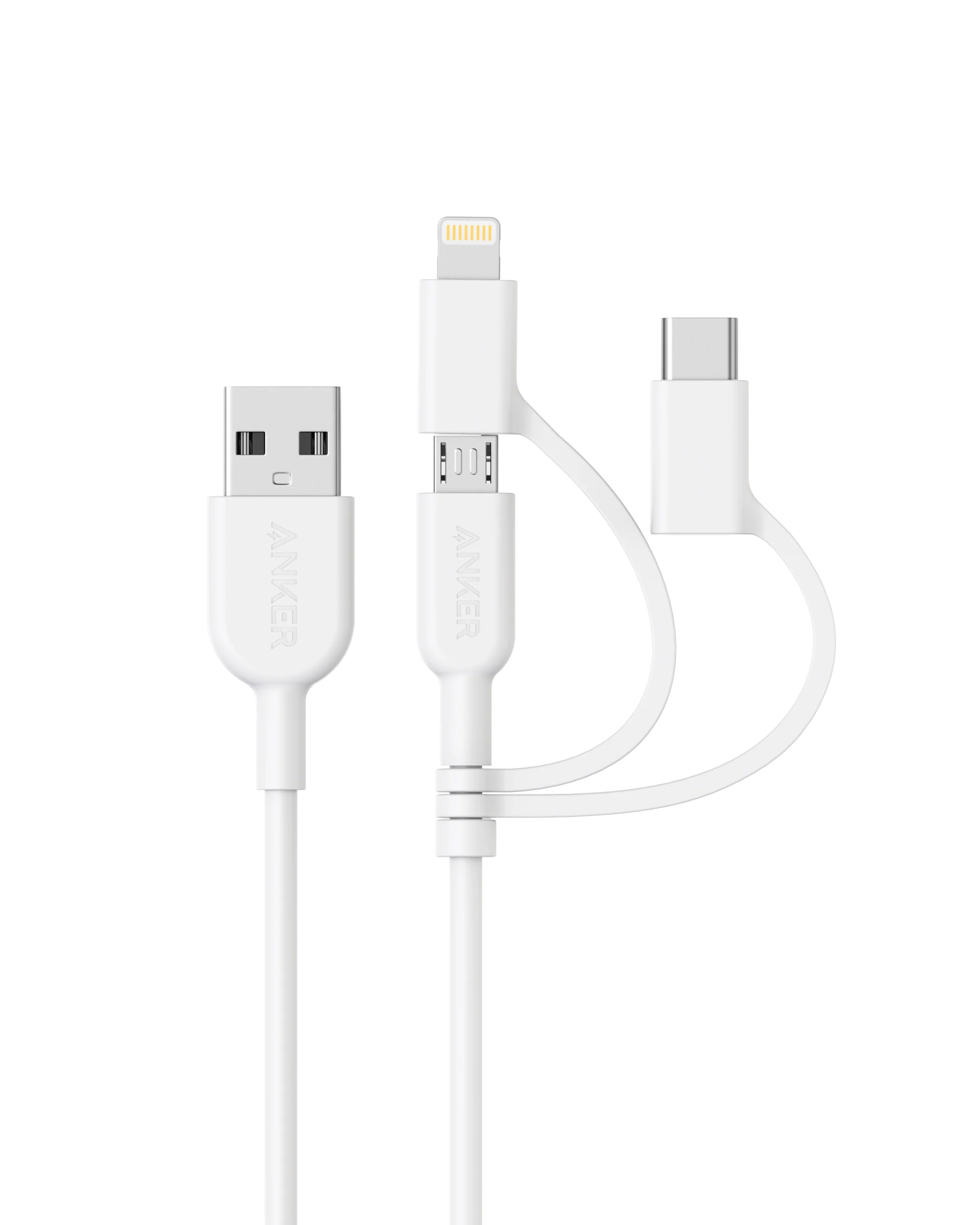 Anker multi-port cable with USB, Lightning for efficient charging