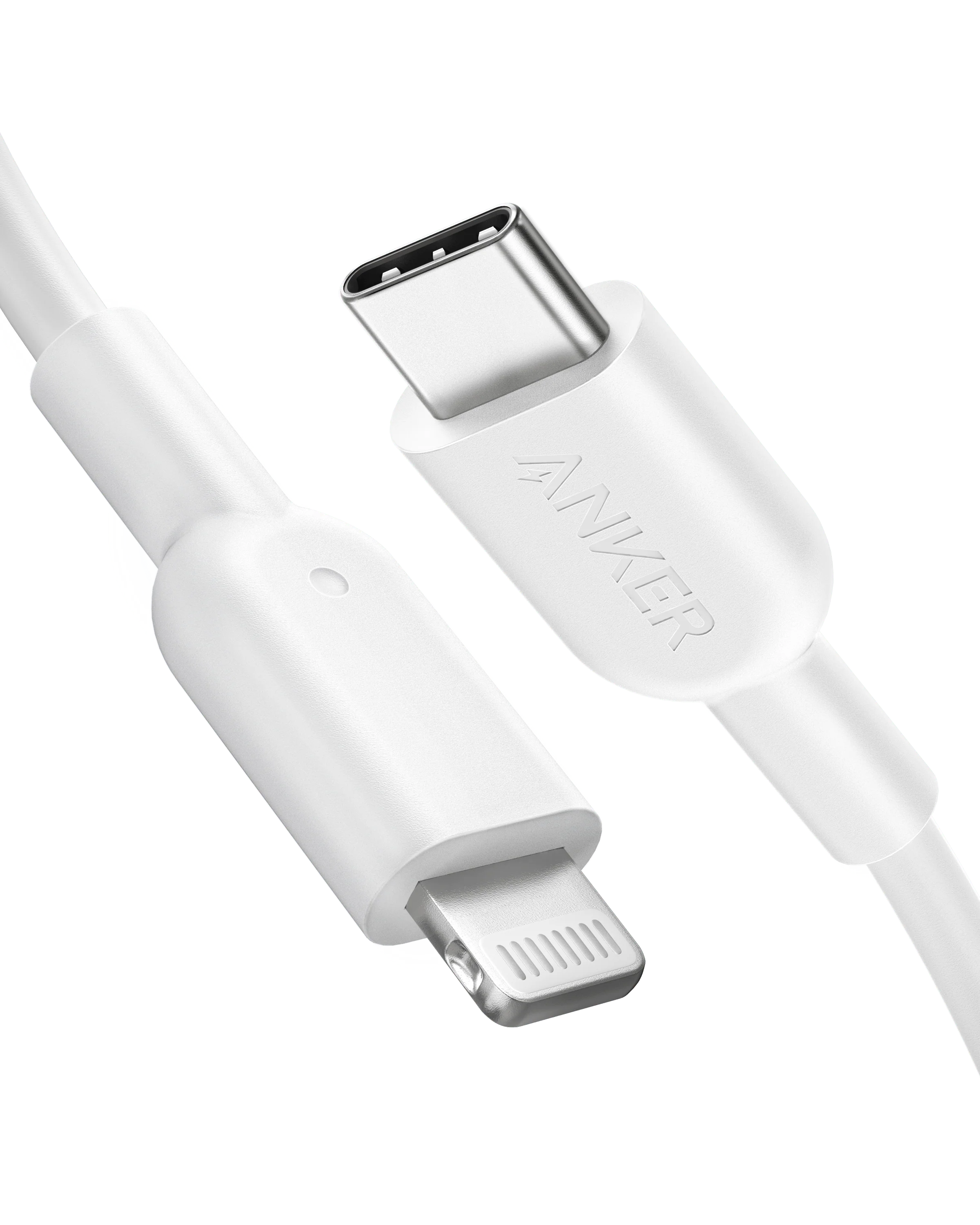 Anker white USB-C to Lightning cable for charging