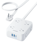 Anker surge protector with USB ports for multiple device charging.