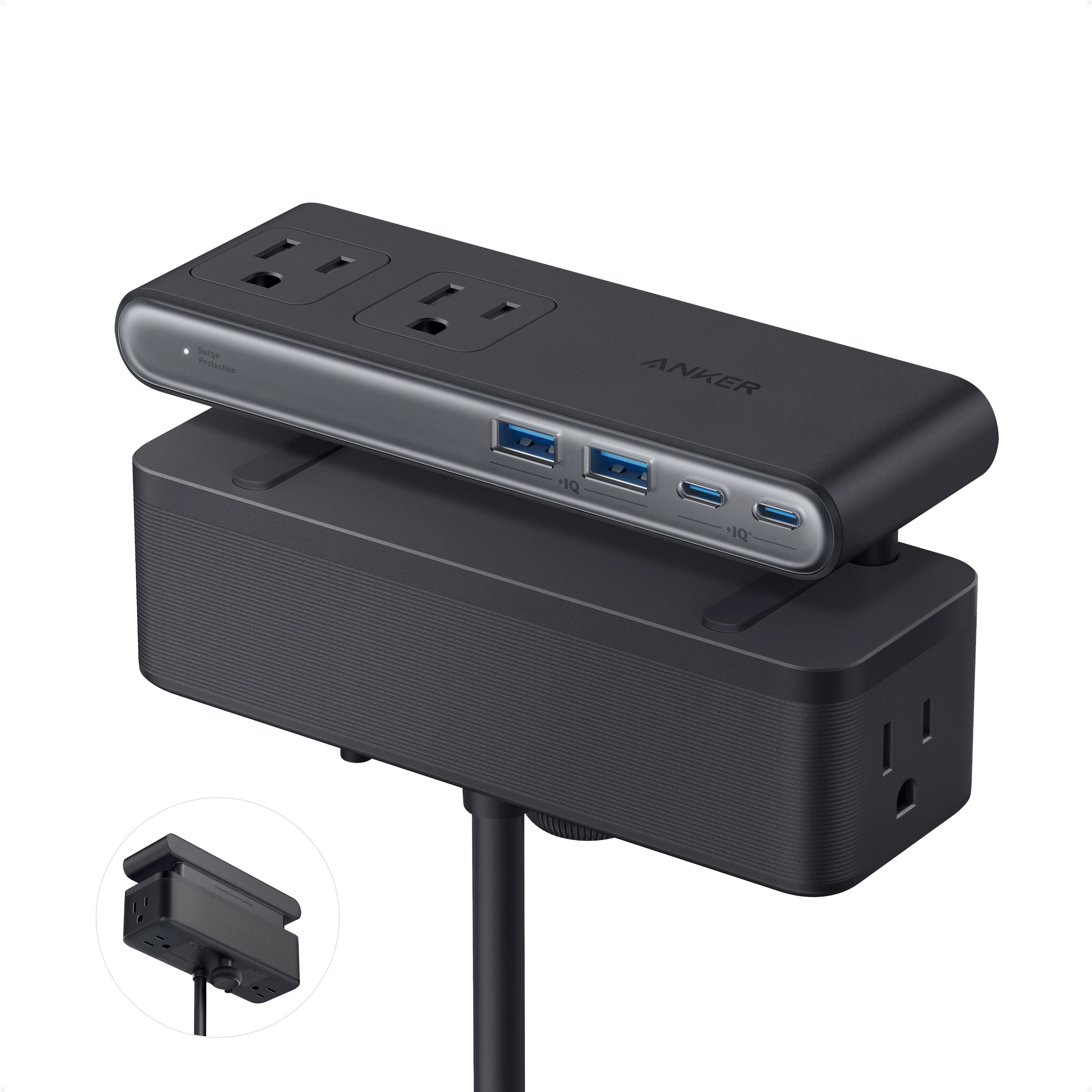 Anker Nano Power Strip (10-in-1, 70W, Clamp)