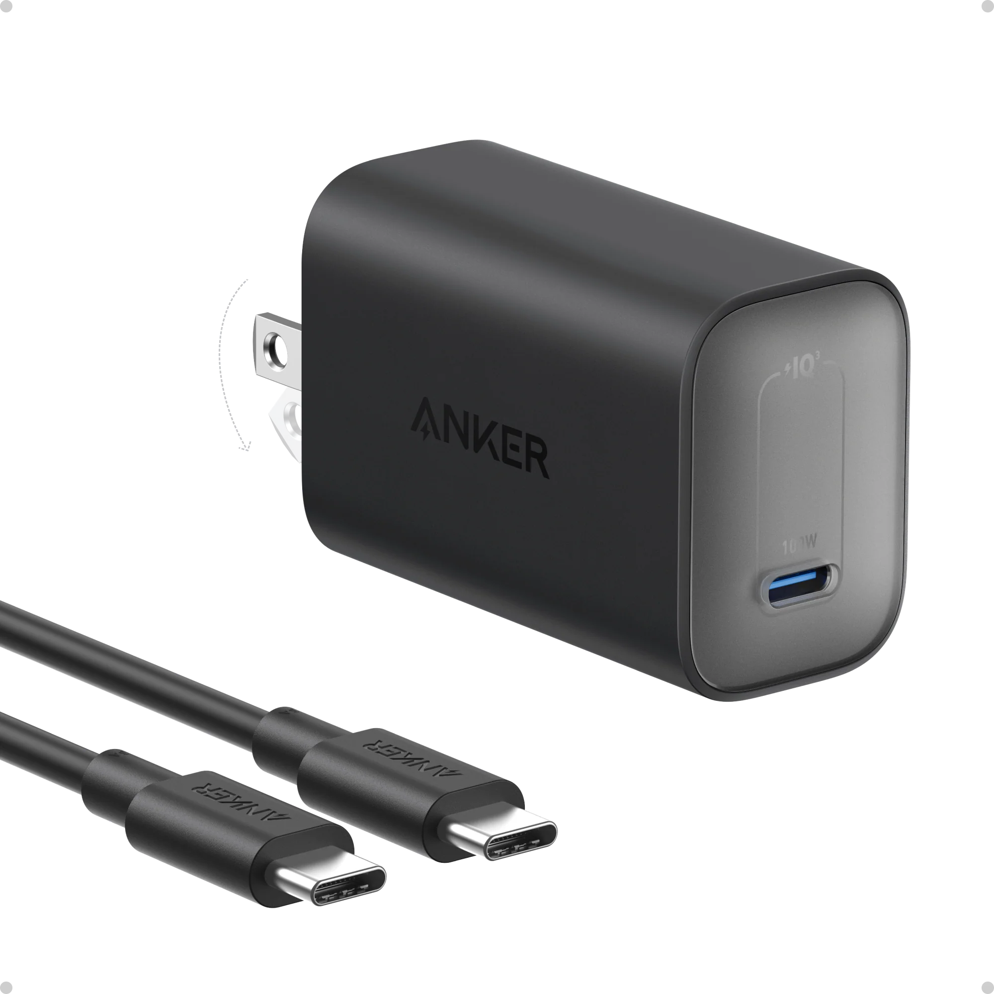 Anker 100W charger with foldable plug for fast charging