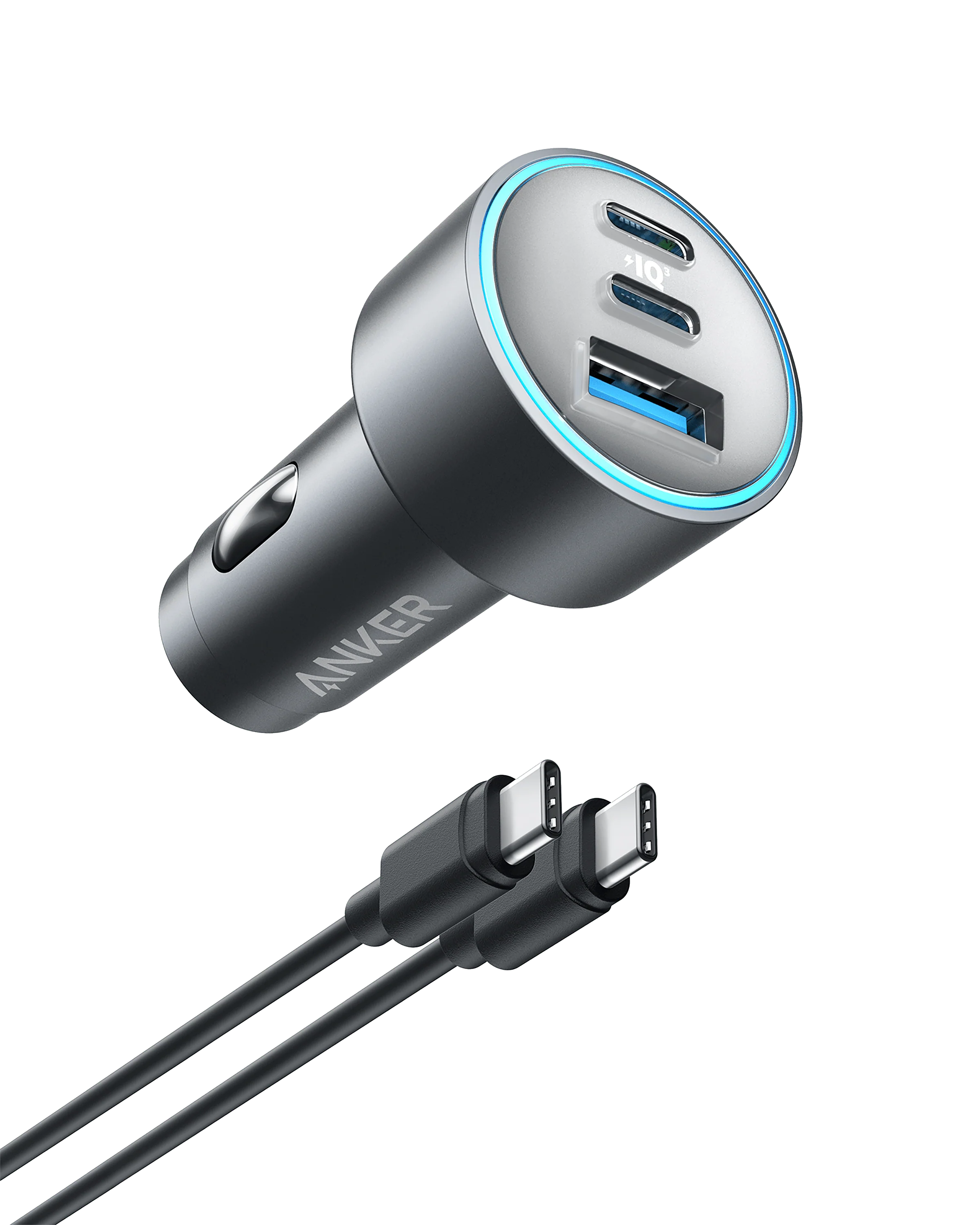 Anker dual port car charger with cables for fast charging