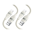 Anker USB-A to USB-C Cable (3 ft, Upcycled-Braided, 2 Pack）