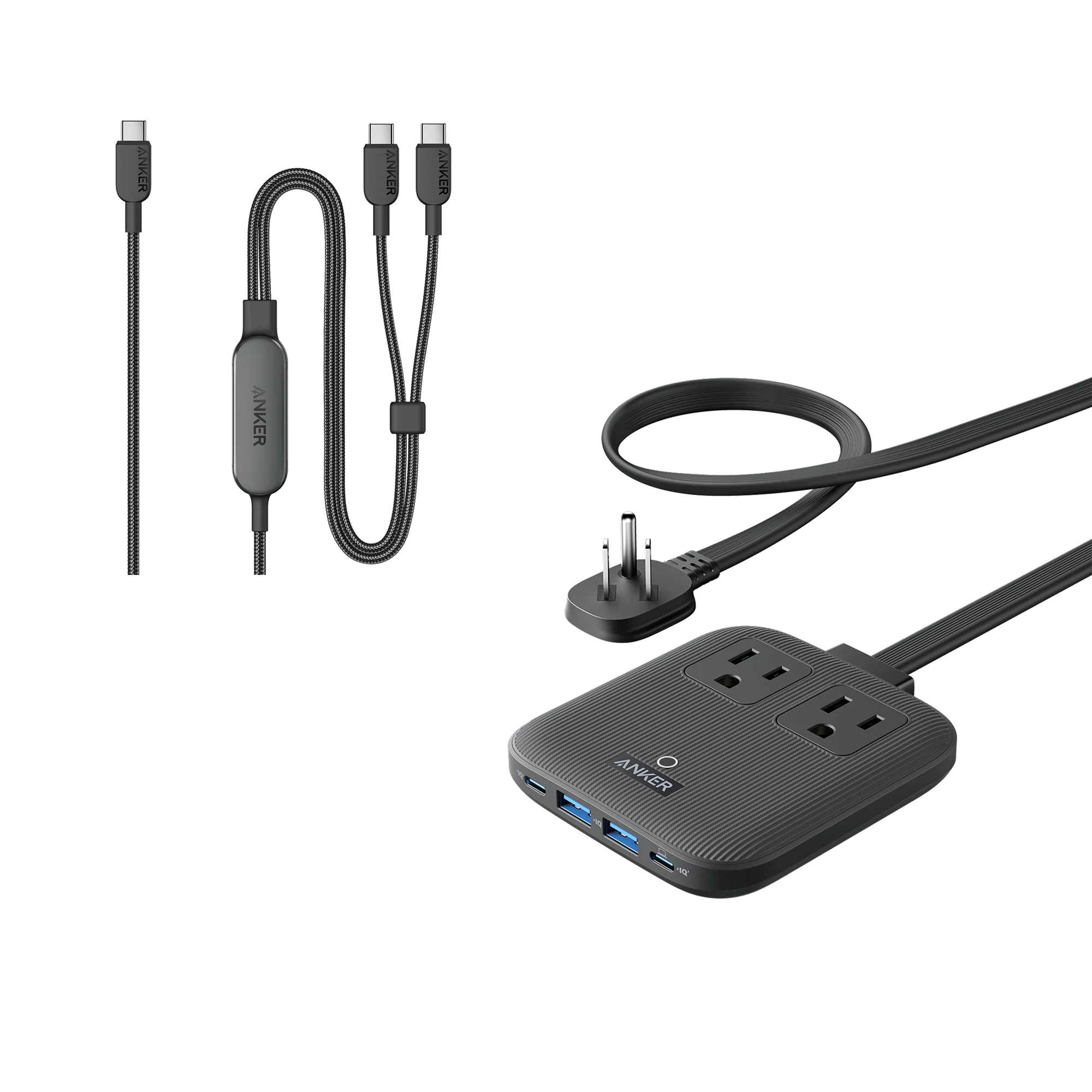 Anker Nano Charging Station (6-in-1, 67W) and Anker 140W 2-in-1 USB-C to USB-C Cable