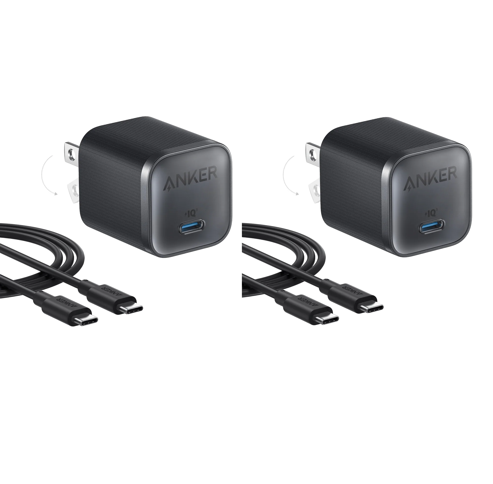 Anker Nano Charger (45W) with USB-C to USB-C Cable 2-Pack