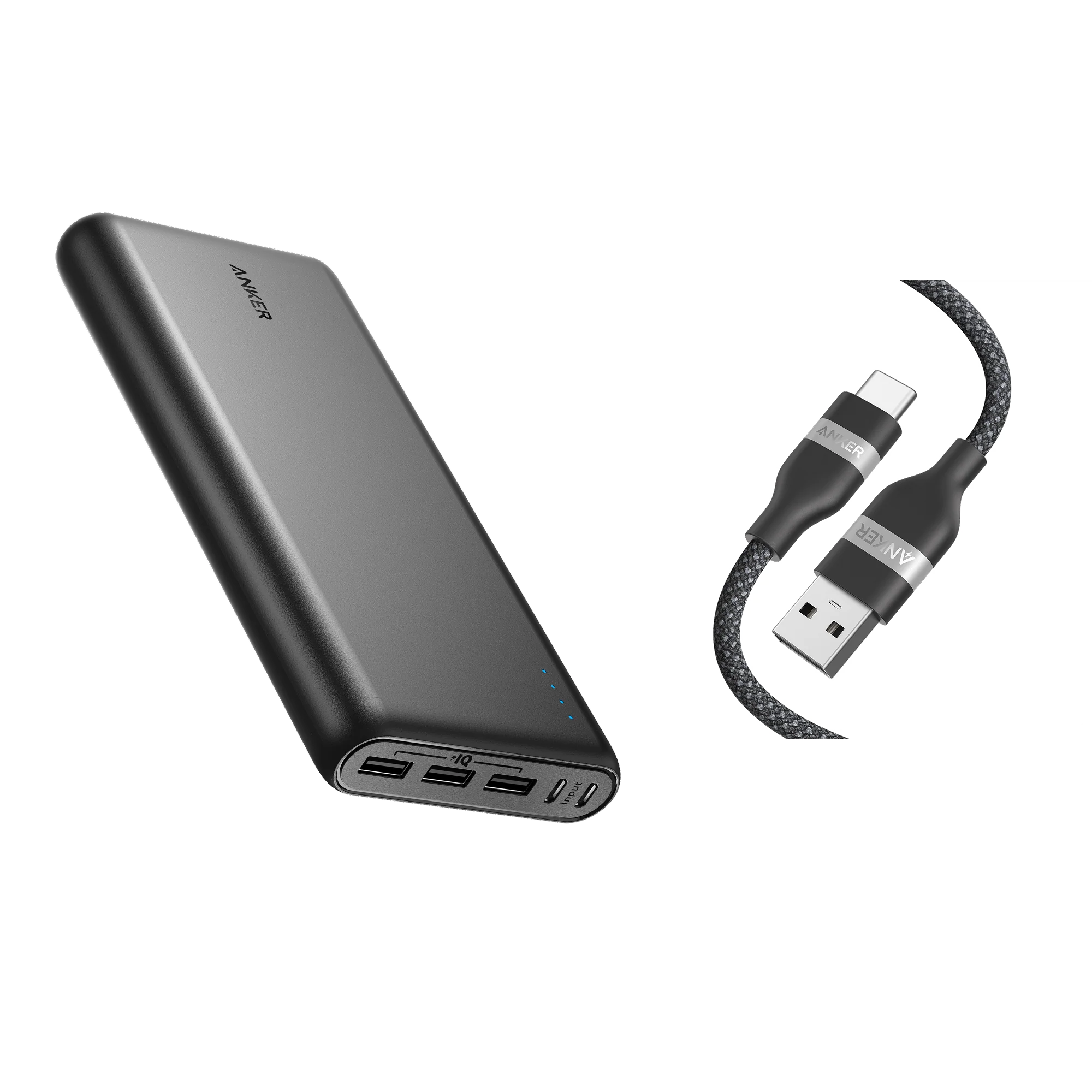Anker 337 Power Bank (PowerCore 26K) and Anker USB-A to USB-C Cable (3 ft)