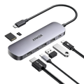 Anker USB-C hub with HDMI, USB, SD card connections