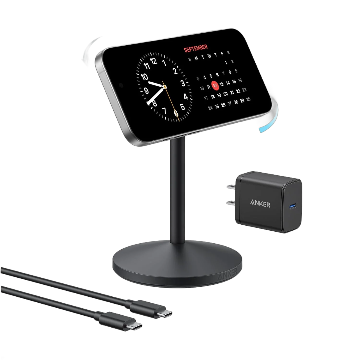 Anker MagGo iPhone 17 MagSafe Charger Compatible Stand (Qi2 15W,With Adapter)